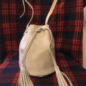 Able Cream Bucket Bag with Tassels